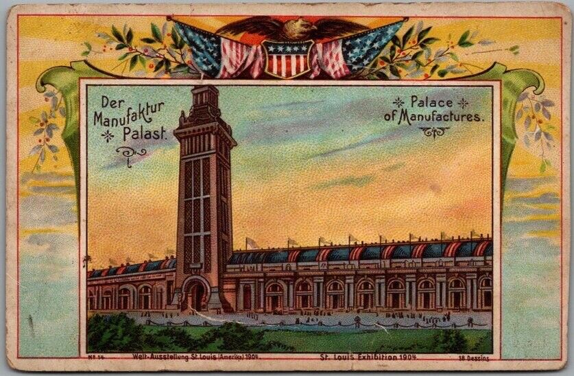 1904 ST. LOUIS WF Expo Postcard Der Manufaktur Palast - Palace of Manufacturers