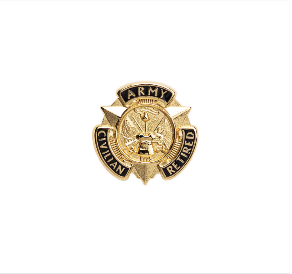 GENUINE U.S. ARMY LAPEL PIN: CIVILIAN SERVICE GOLD