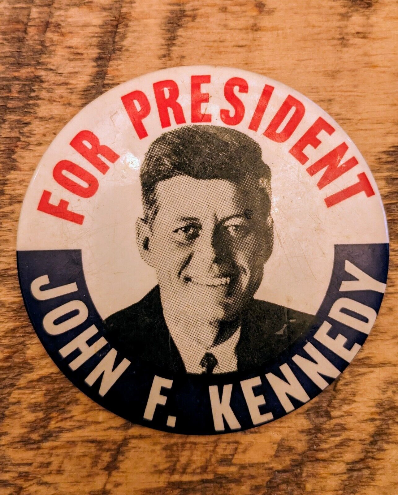 Vintage For President John F Kennedy  Large Size 3.5 inch Pin Button