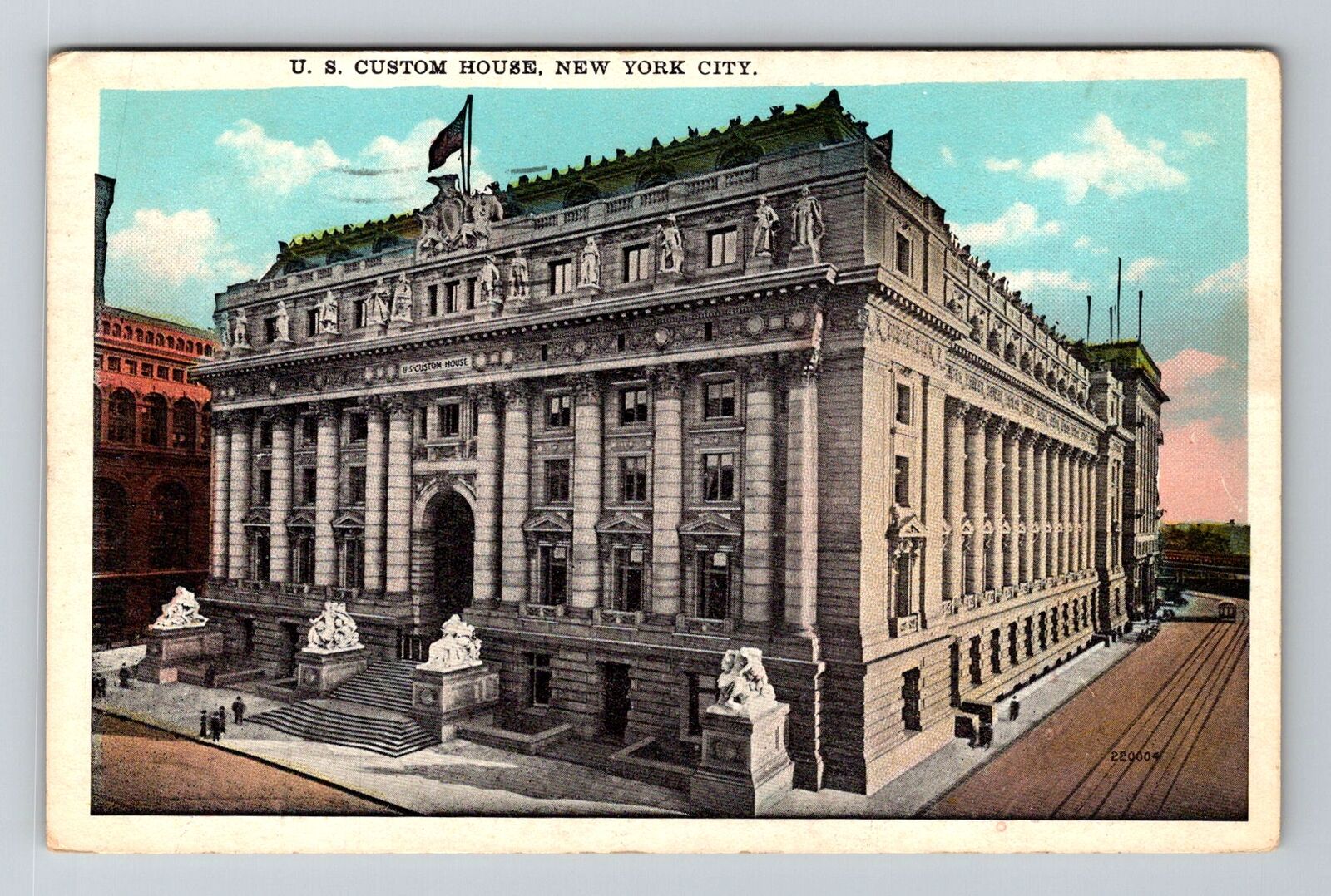 New York City NY, United States Custom House, Vintage c1930 Postcard