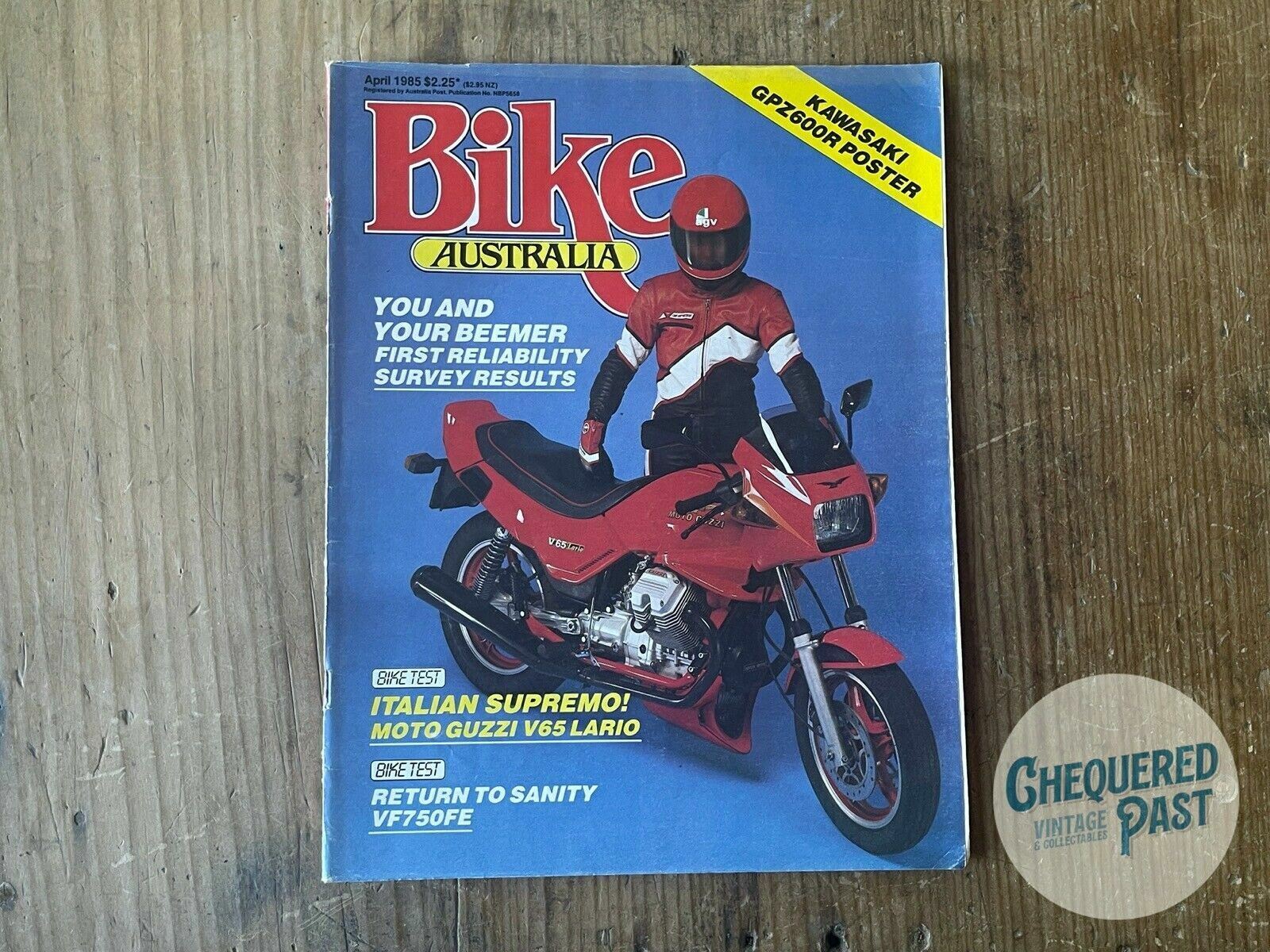 Vintage Apr 1985 BIKE AUSTRALIA Magazine Motorcycle Motto Guzzi V65 Lario VF750F