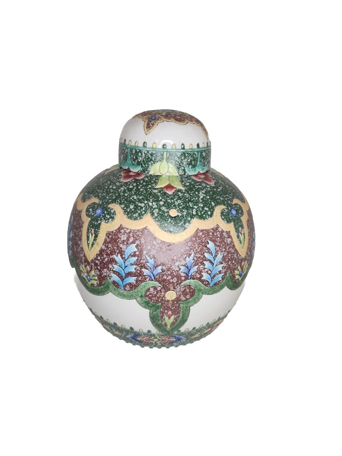 Giant 12x13 Chinese Porcelain Covered Ginger Jar Urn