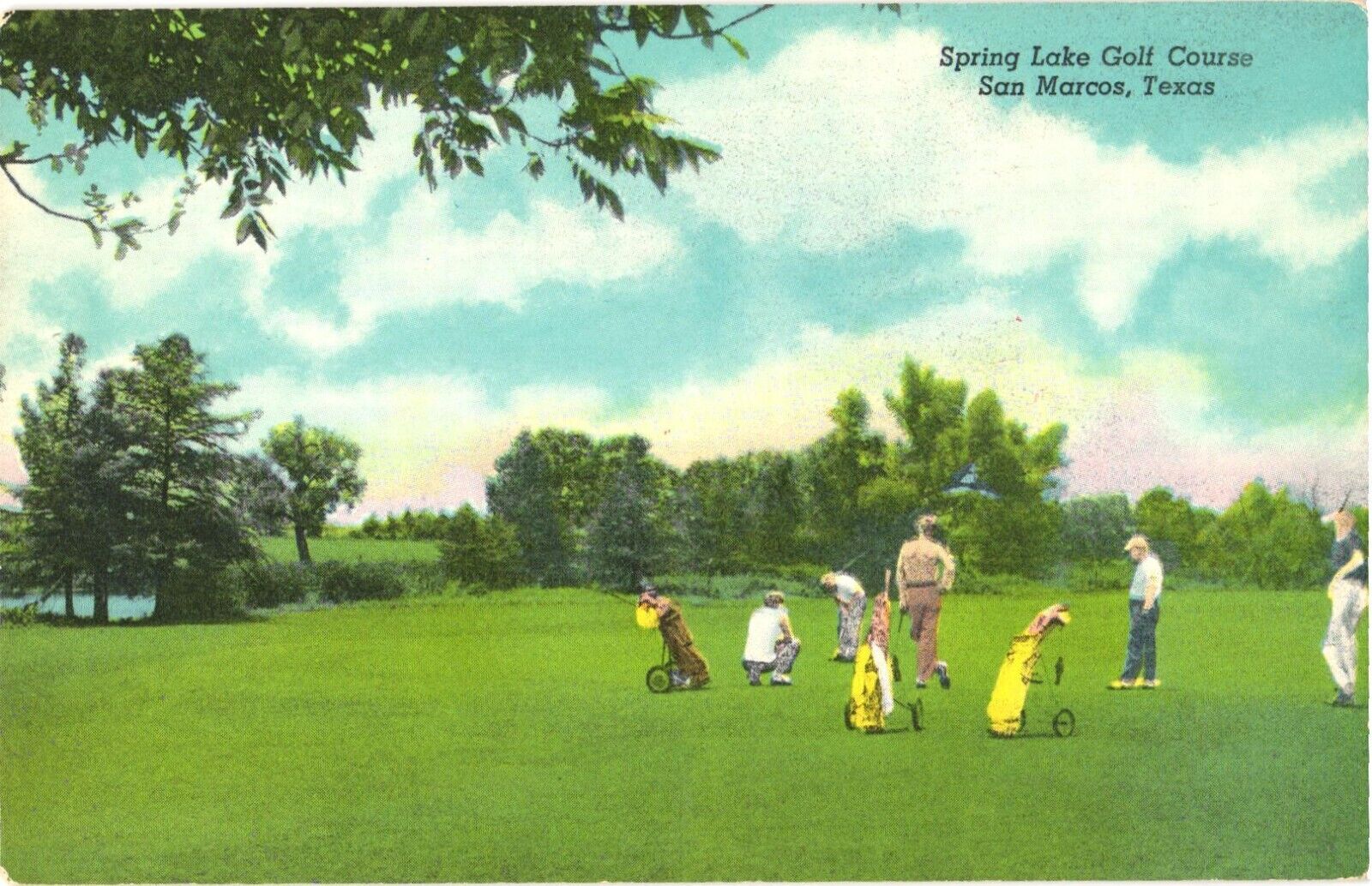 Businessmen Golfing At The Spring Lake Golf Course, San Marcos, Texas Postcard
