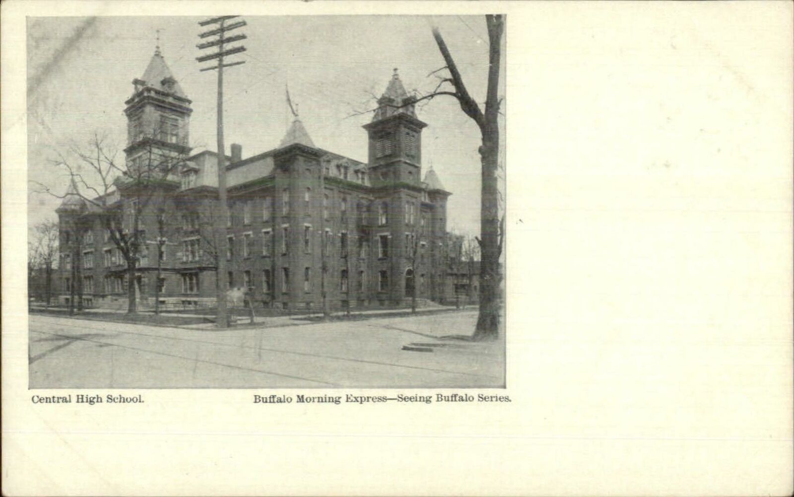 Buffalo NY Morning Express c1905 Postcard CENTRAL HIGH SCHOOL
