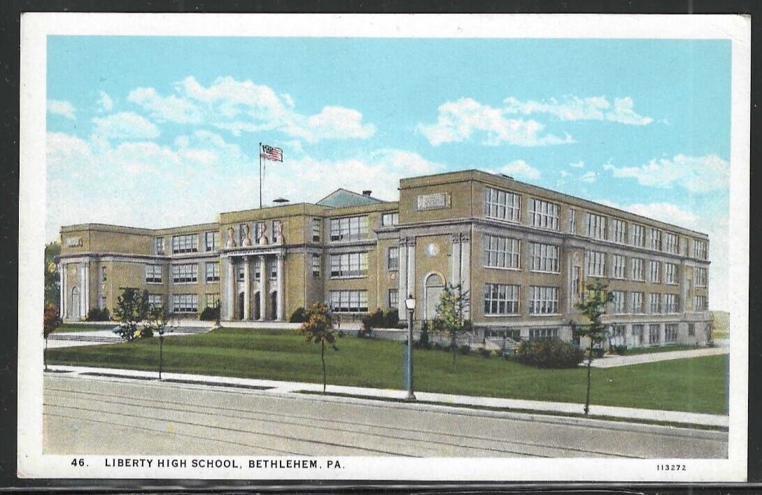 Liberty High School, Bethlehem, Pennsylvania, Early Postcard, Unused