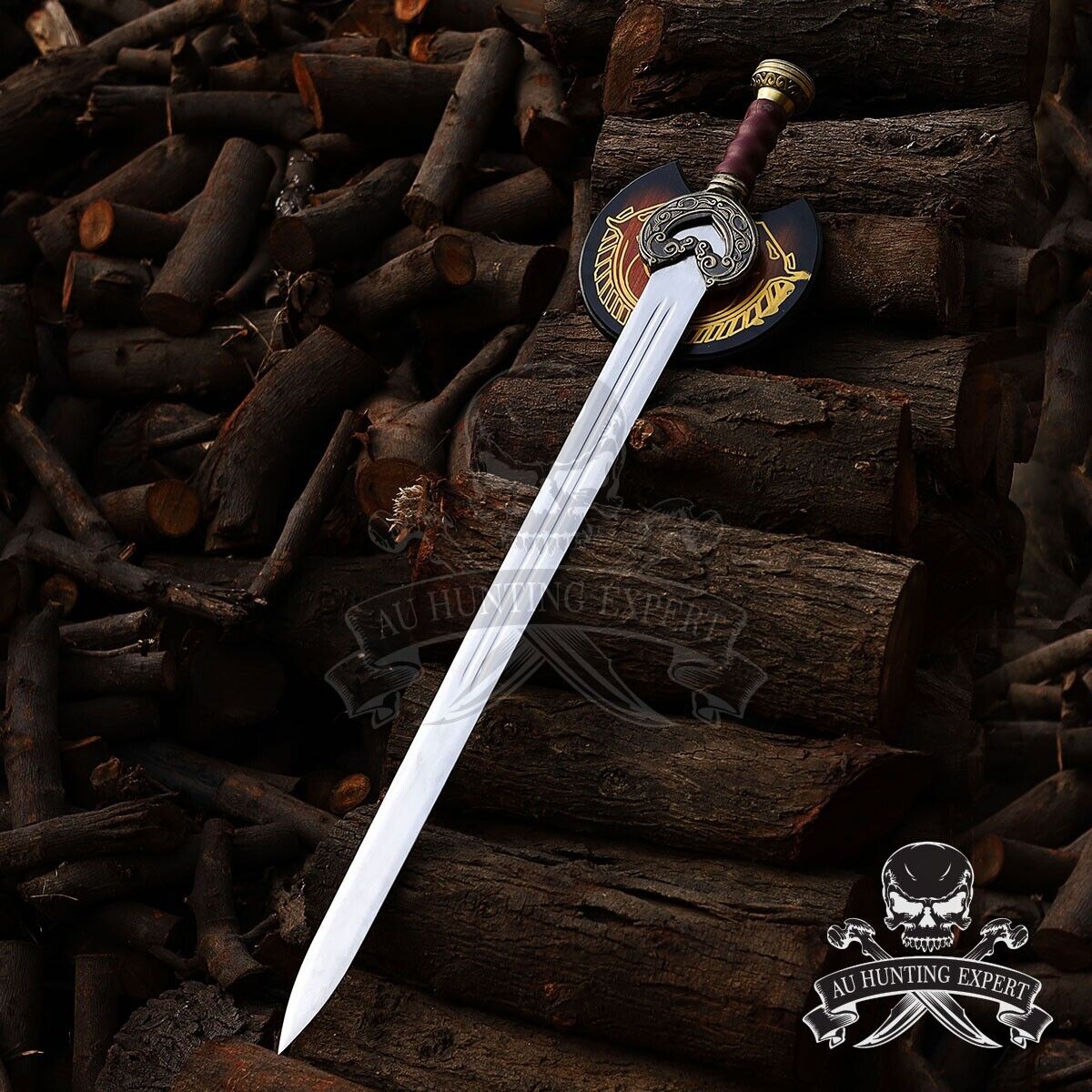Handcraft Vikings Series Replica Ragnar Lothbrok Bjorn Sword of King GoldEdition
