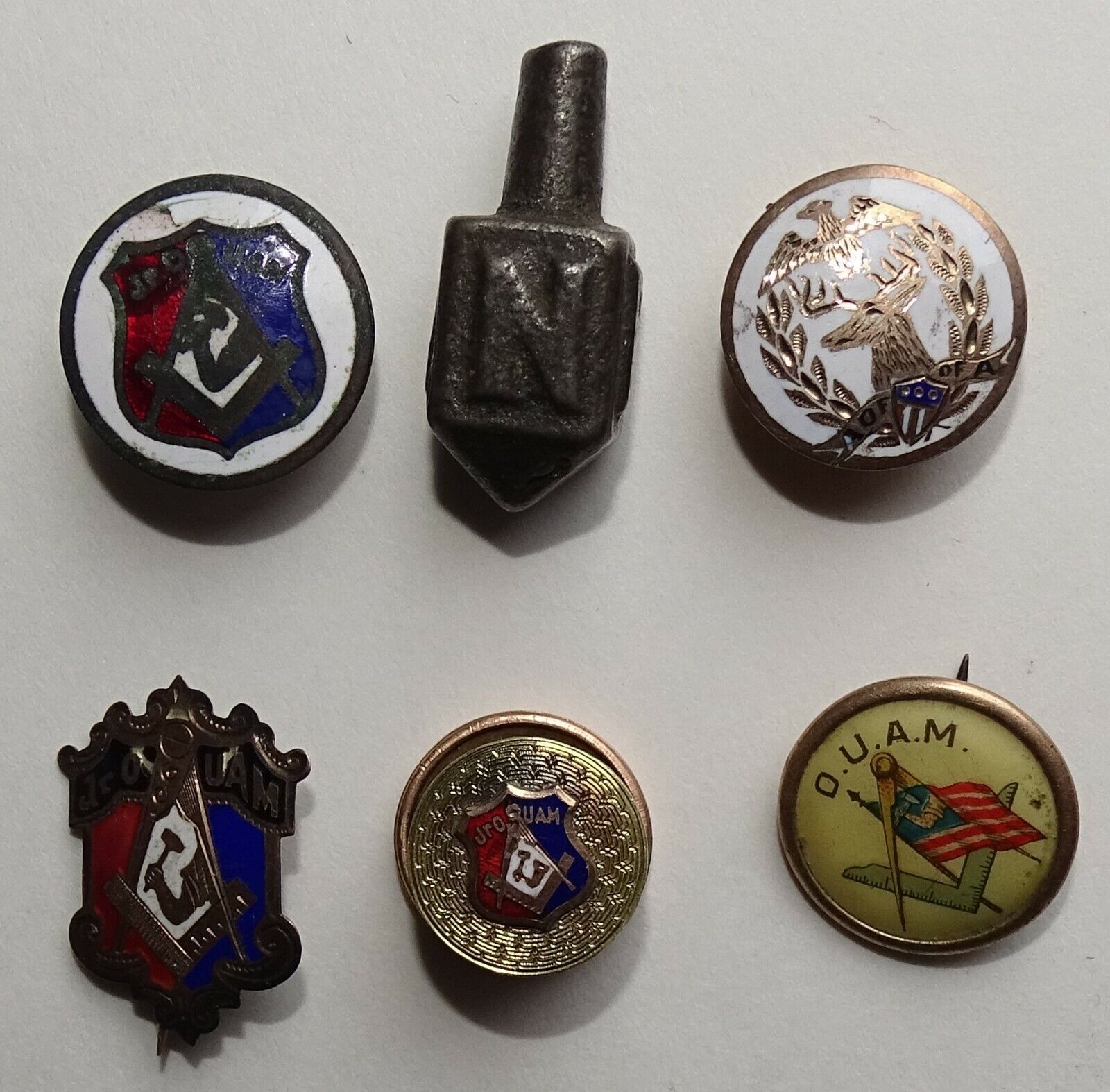 Order of United American Mechanics - small pins, circa early 1900s, sterling etc