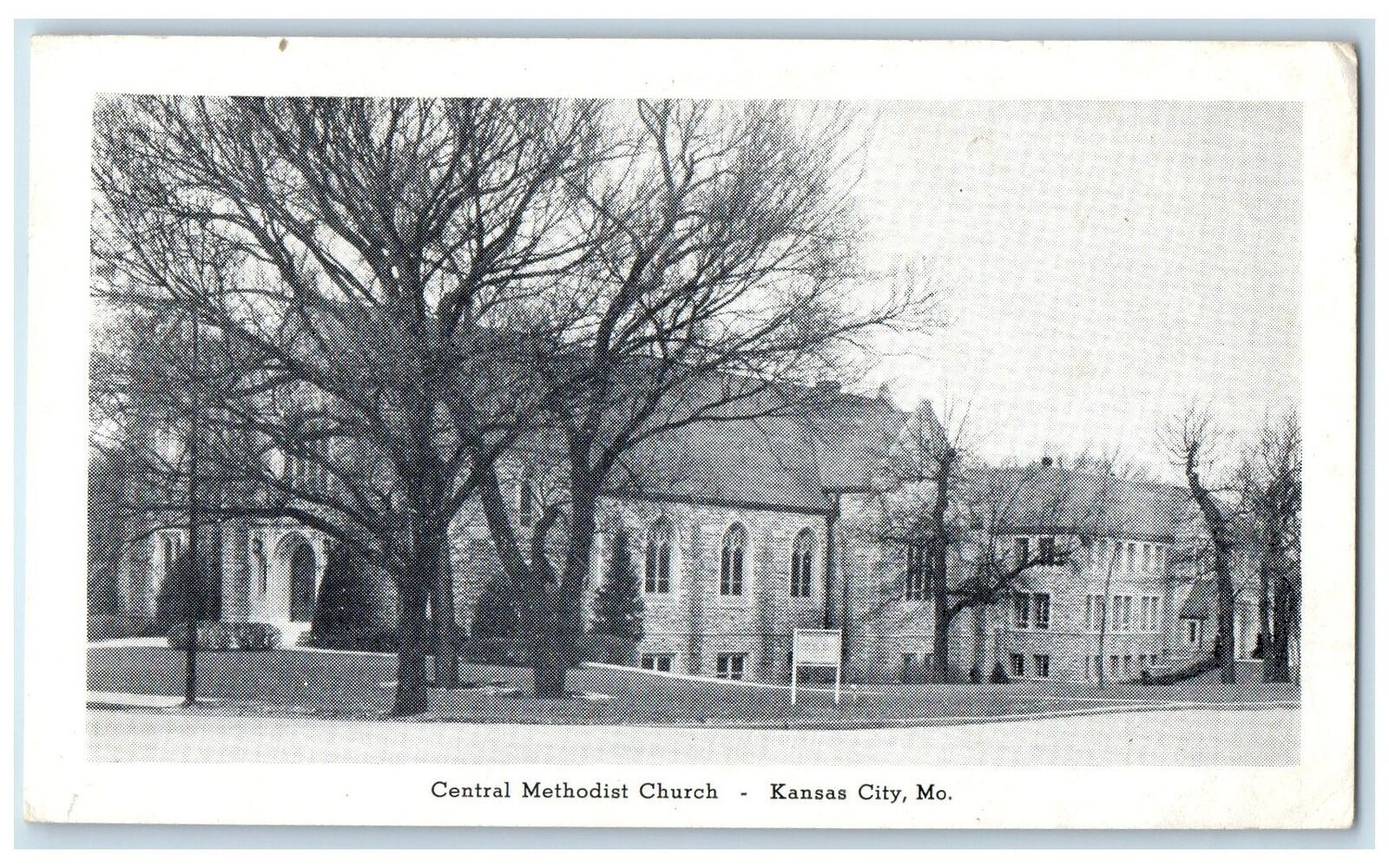 c1910\'s Central Methodist Church Exterior Kansas City Montana MT Trees Postcard