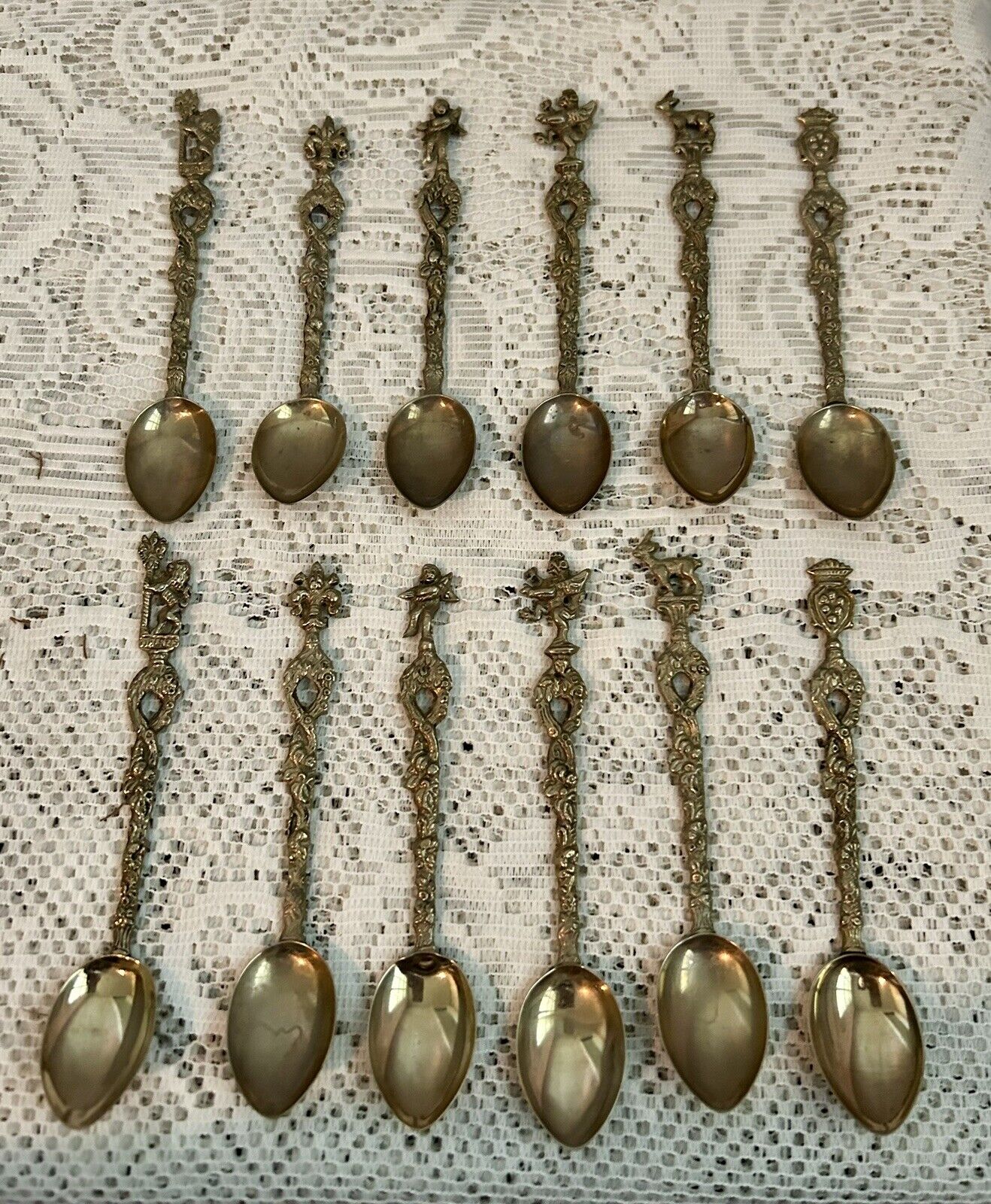 Vintage Italian Montagnani Style Demitasse Spoon Set - 12 Pieces