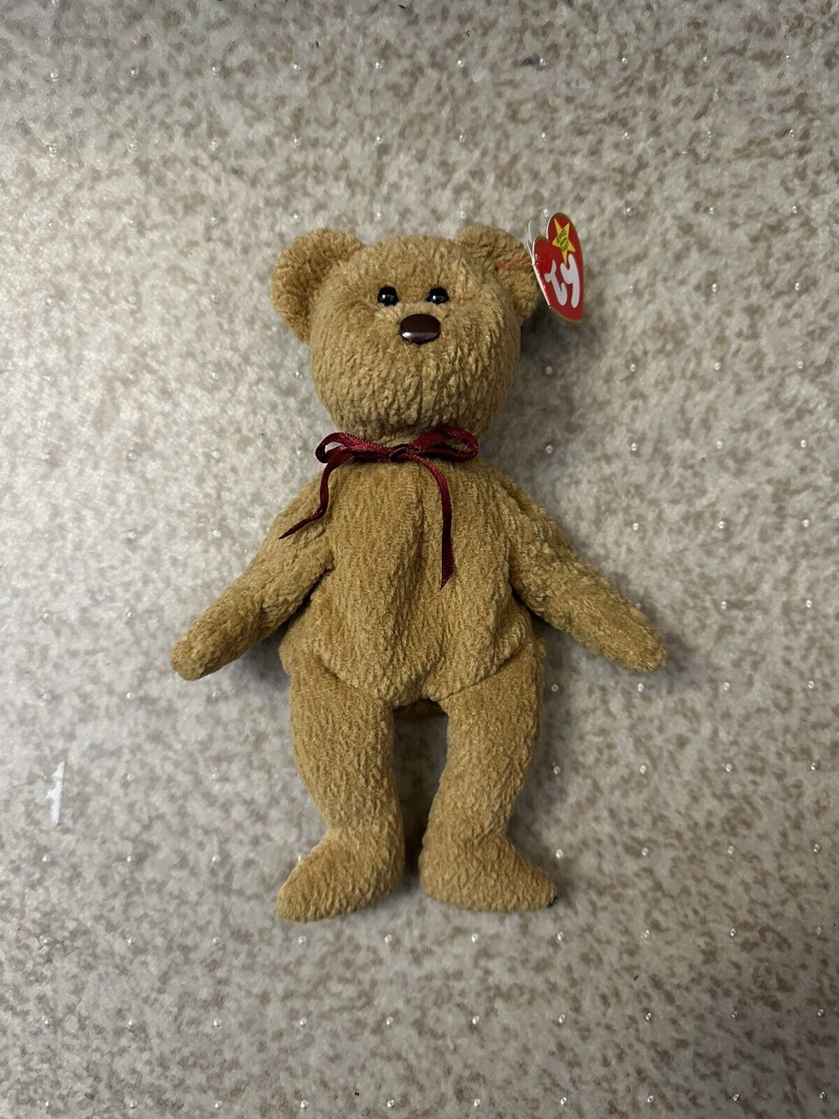 1993 1996 Retired Curly The Teddy Bear Ty Beanie Baby Plush Collectible