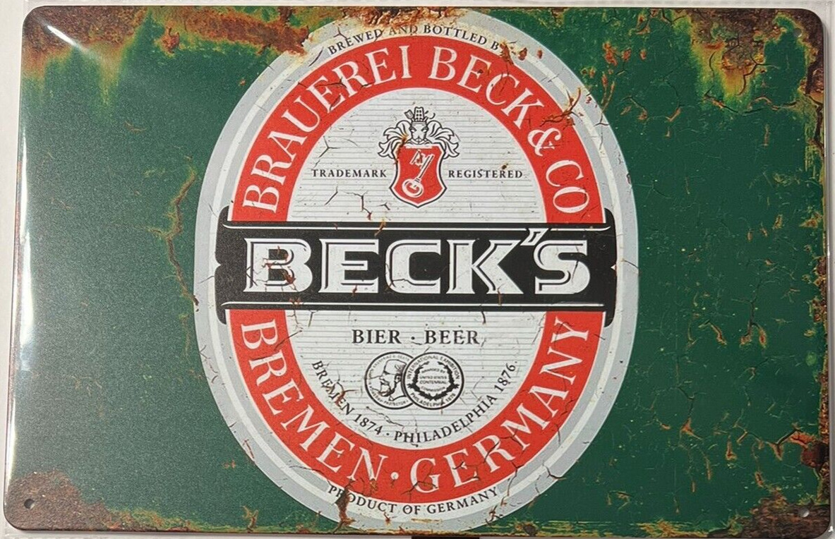Beck\'s Beer Vintage Novelty Metal Sign 12\