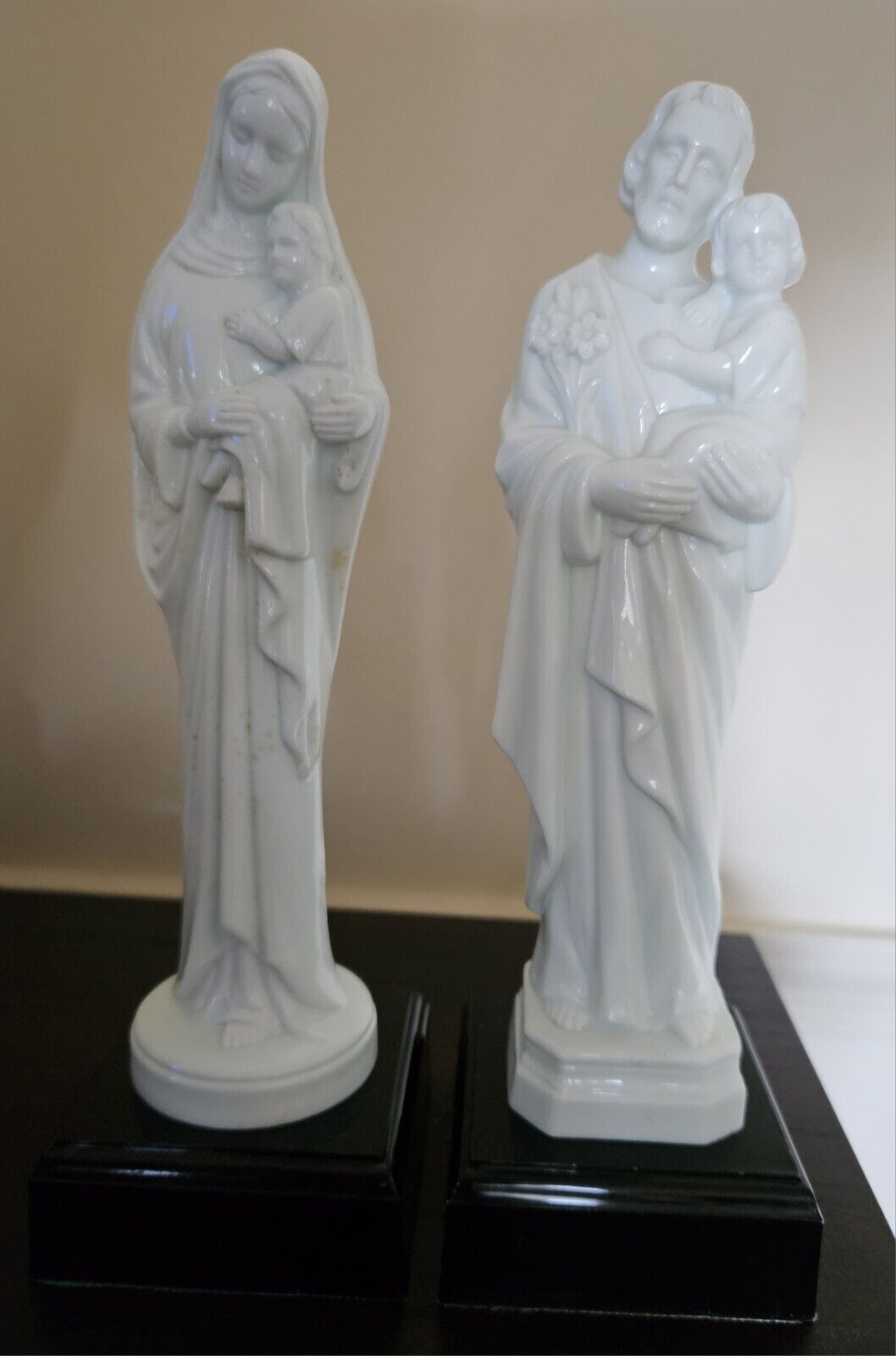 Vintage St Joseph And St Mary and Baby Jesus 10.5” Religious Statue Hard Plastic