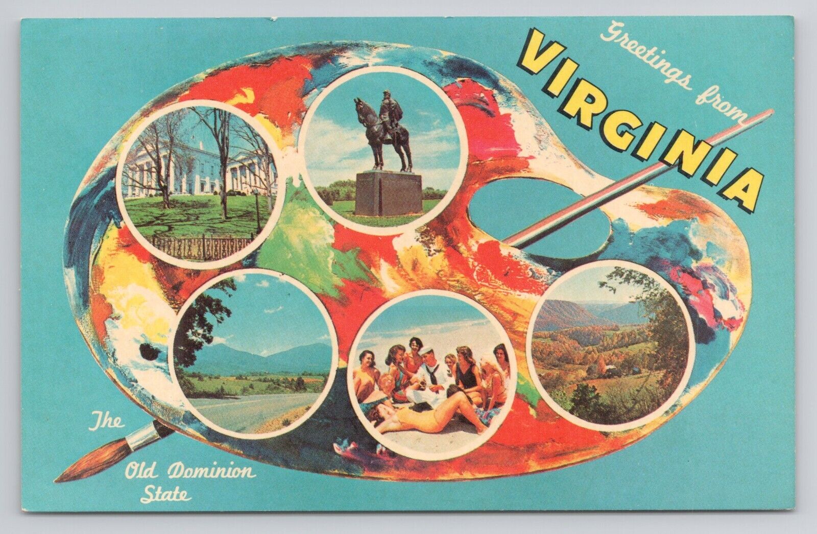 Greetings from Virginia Multi View Postcard 1698