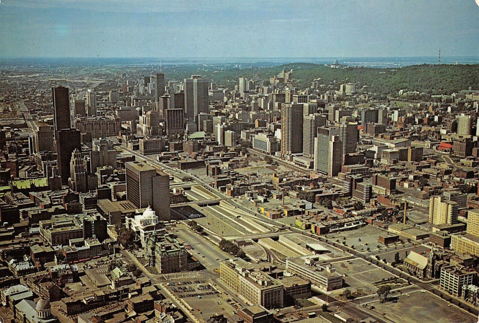 Postcard Canada Montreal Quebec Aerial View Skyline 1980s