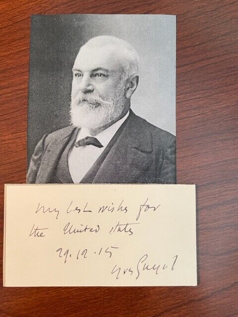 GUYOT, YVES SIGNED NOTE, FRENCH ECONOMIST, POLITICIAN, JOURNALIST, AUTHOR