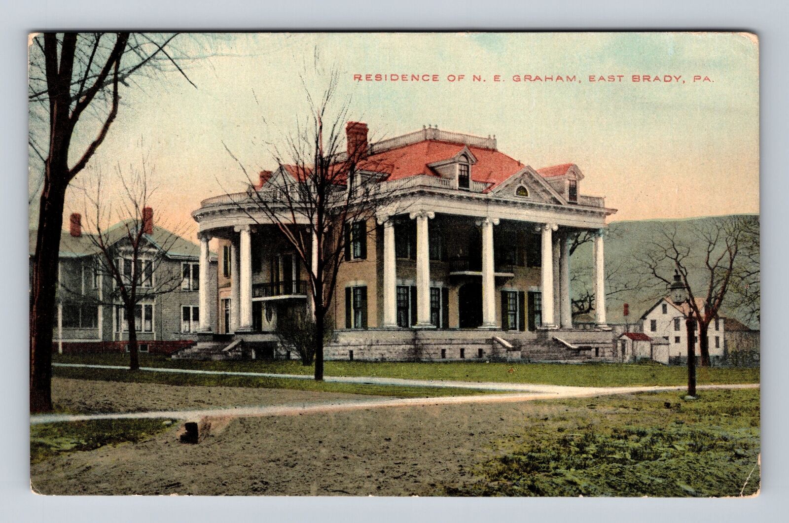 East Brady PA-Pennsylvania, Residence Of N E Graham, Vintage c1913 Postcard