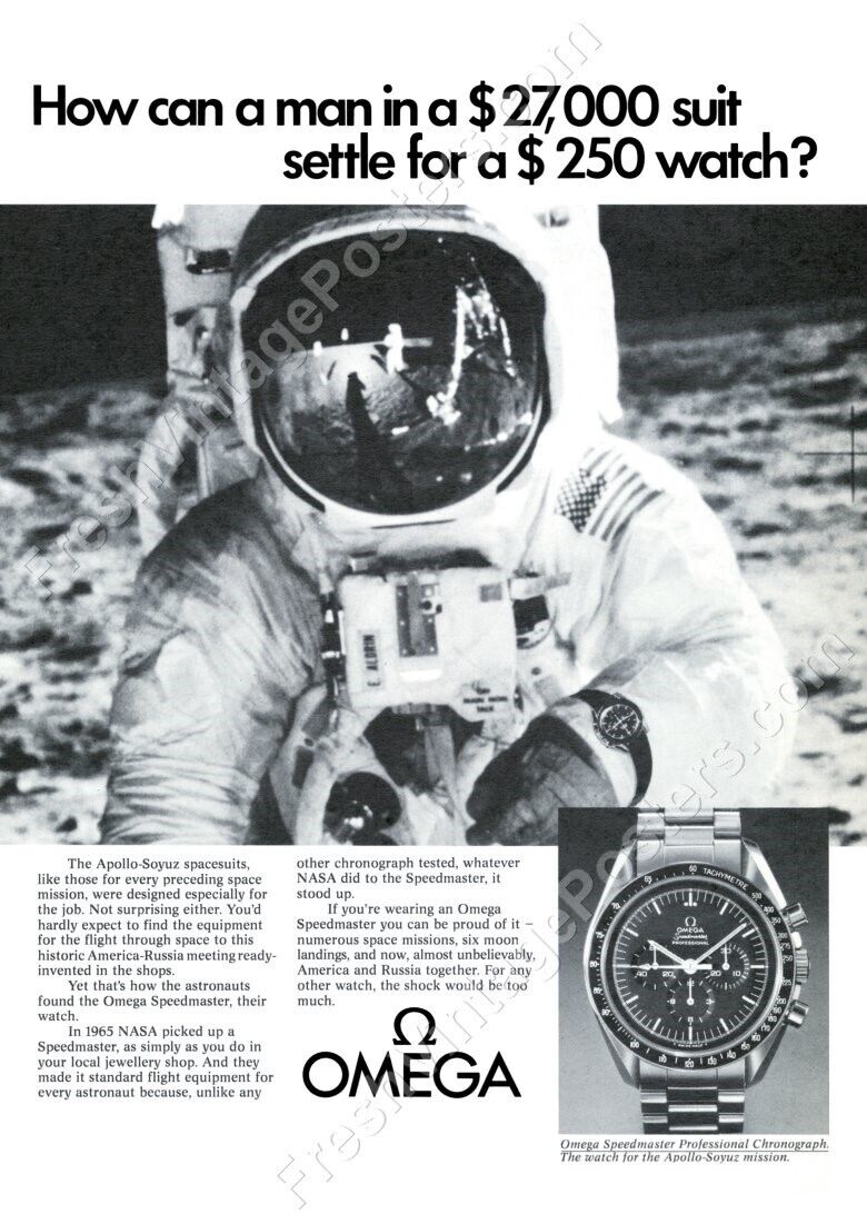 1970s Omega Speedmaster watch astronaut $27000 Suit photo NEW POSTER 18 x 24