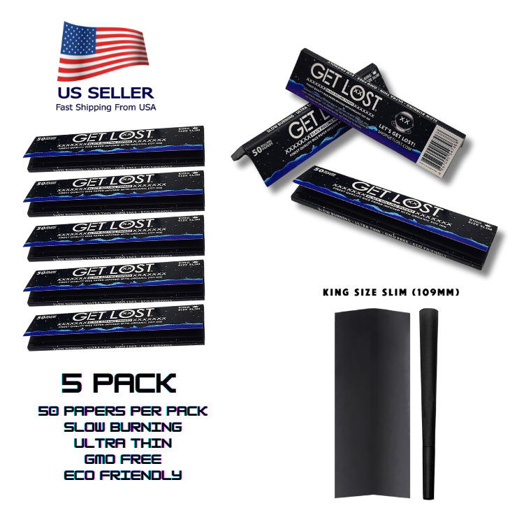 BLACK ROLLING PAPER - KING SIZE 50 ROLLING PAPERS PER PACK (5 PACK)