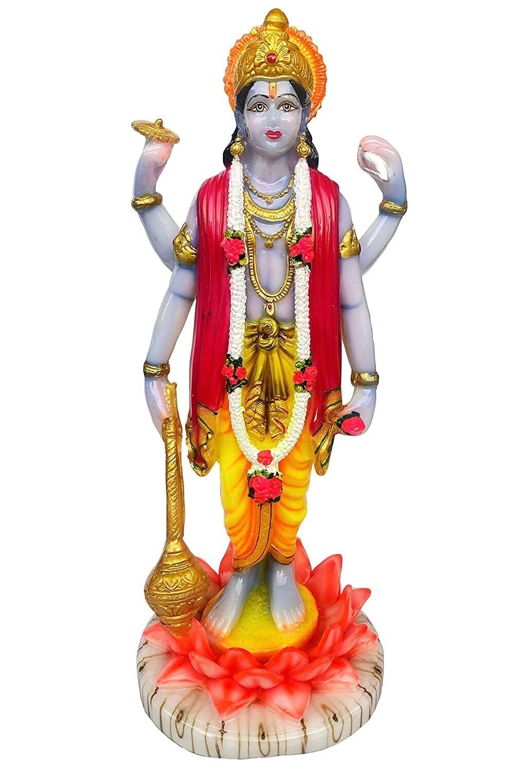 Polyresin Lord Vishnu Ji Statue Vishnu Narayan Idol Figurines Home Temple 9 Inch