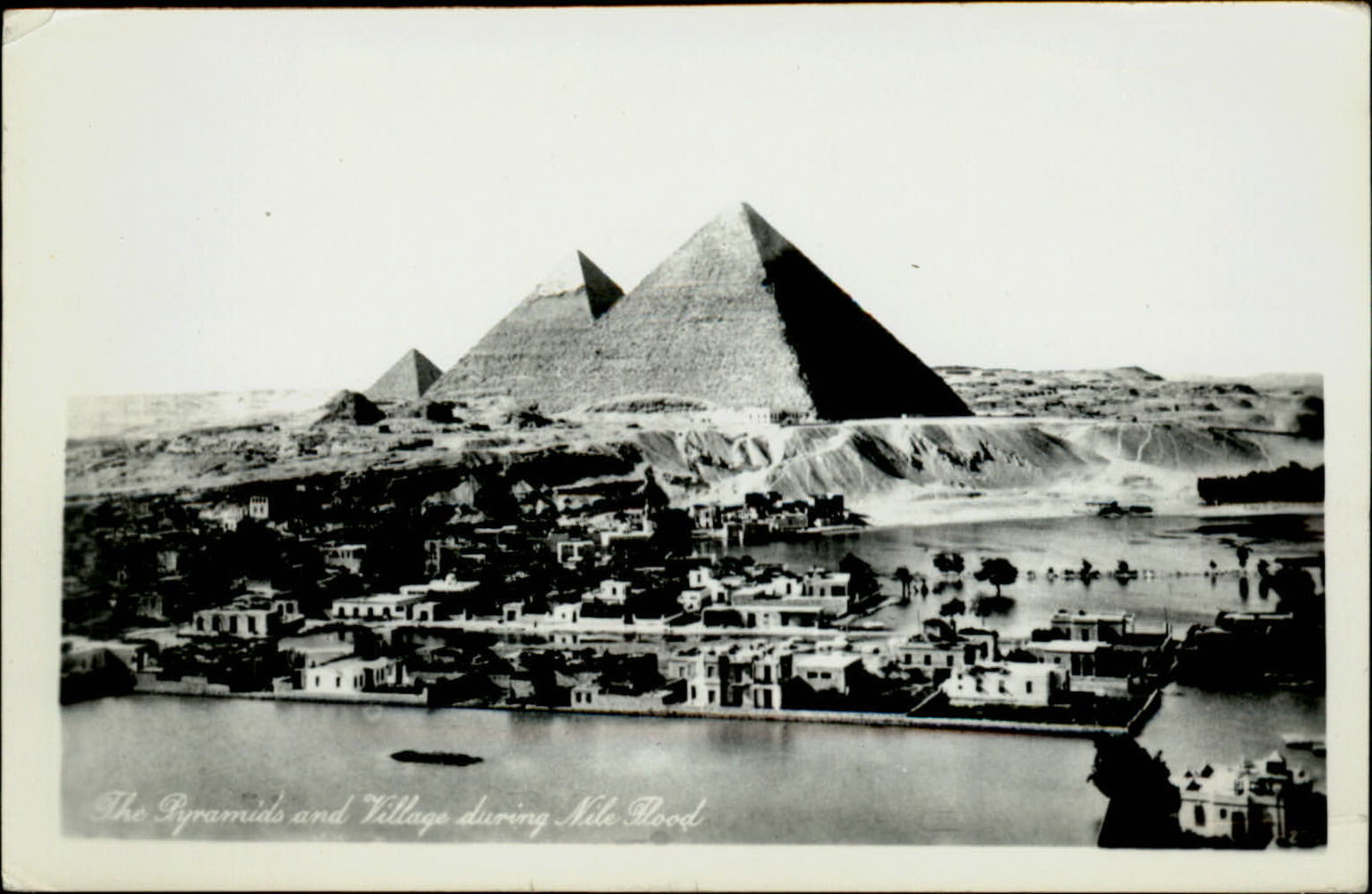 RPPC Cairo Egypt pyramids Lehnert & Landrock vintage real photo postcard
