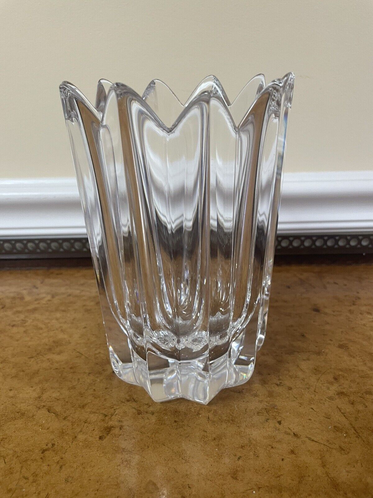 Vintage Orrefors Crystal 7.5” Vase Signed