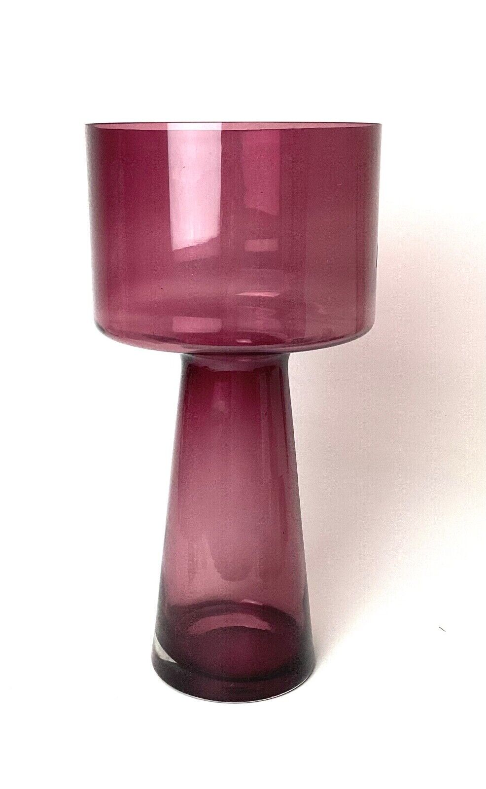 Large Mid-Century Amethyst Glass Vase 18” tall