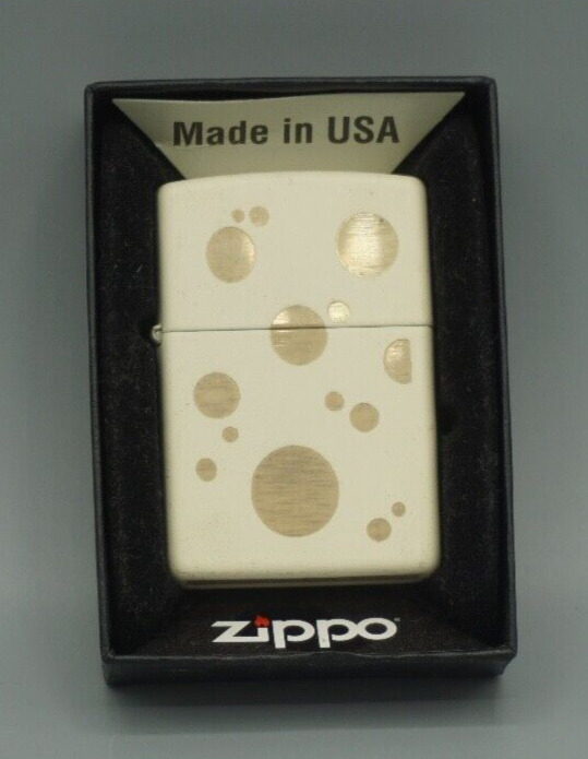 Zippo Custom Lighter - Swiss Cheese Double Sided Design - Cream Matte (215) Rare