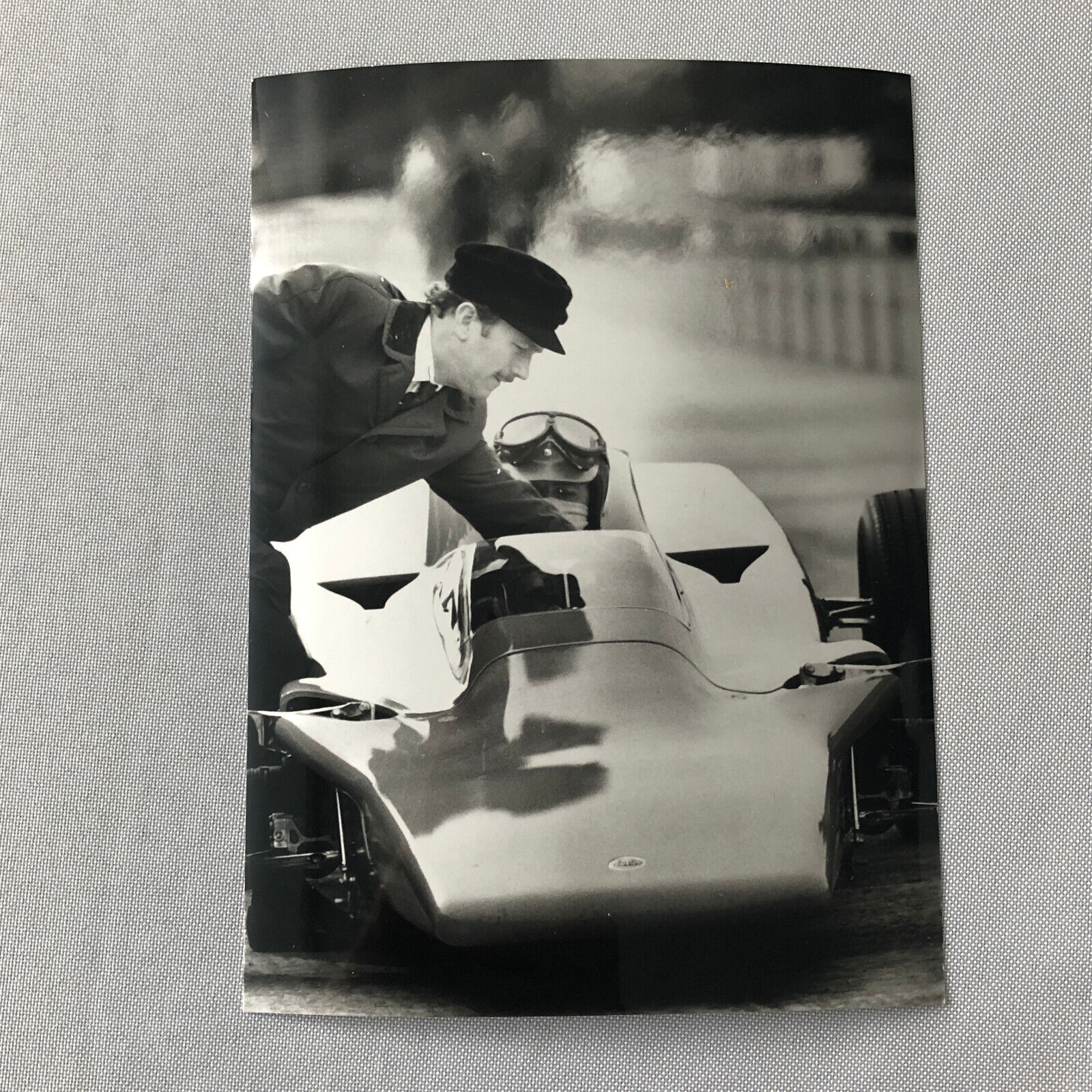 Vintage Colin Chapman and Graham Hill Lotus Racing Press Photo Michael Cooper 