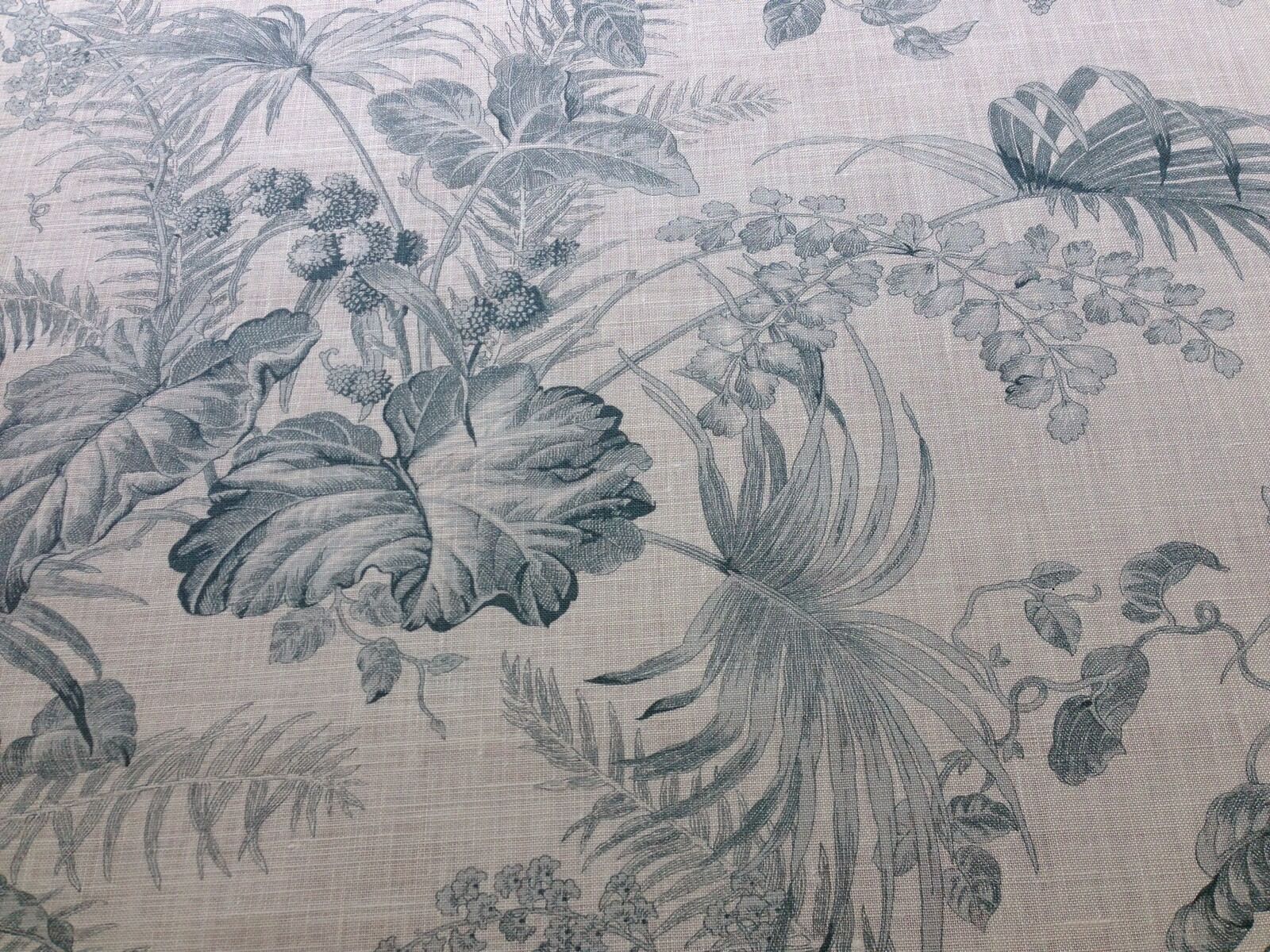 BY YD SCALAMANDRE TROPICAL TOILE LINEN PRINT GUSTAVIAN BLUE ON IVORY MSRPUSD215Y