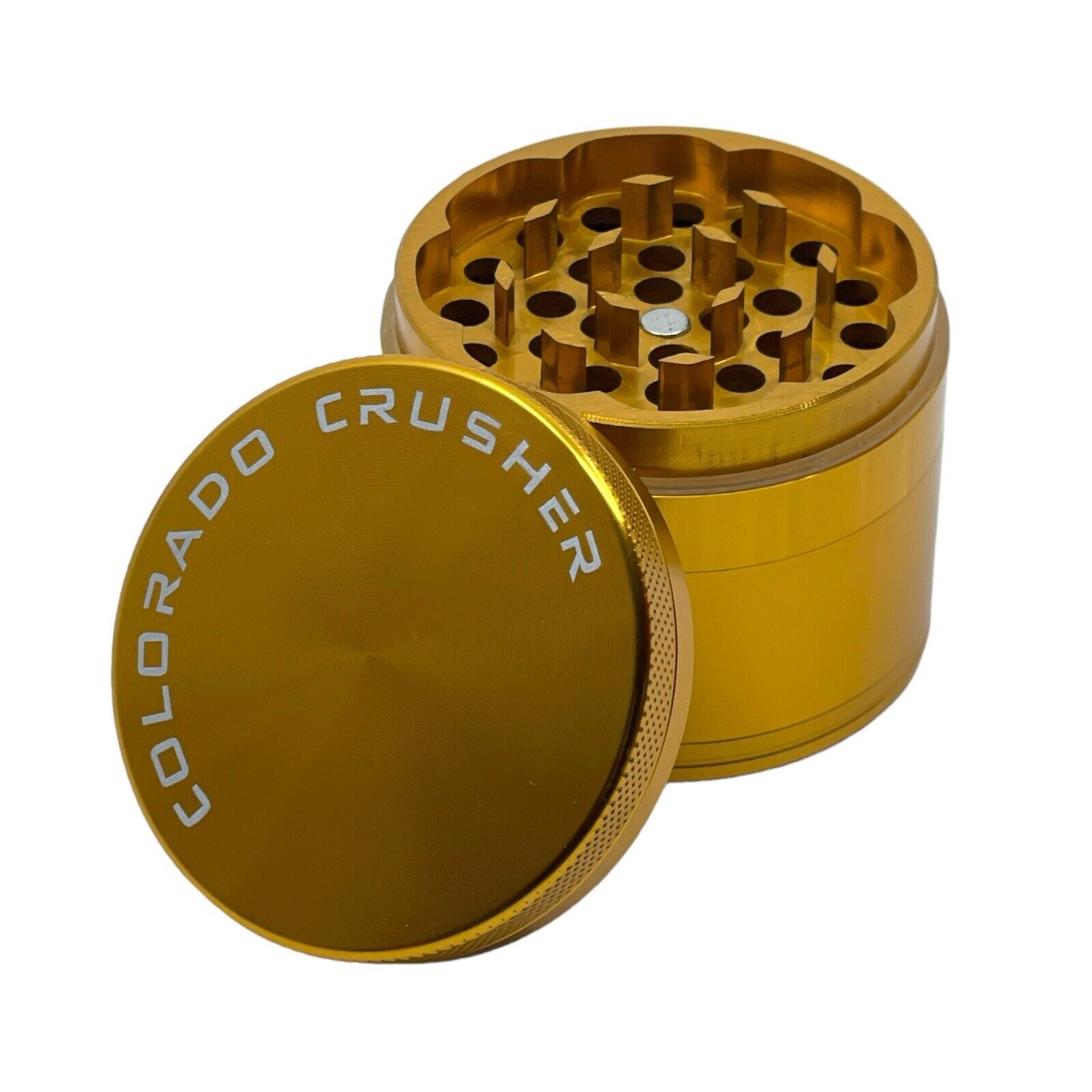 Colorado Crusher 56 MM Tall Herb Grinder Spice Crusher 4 Piece Gold