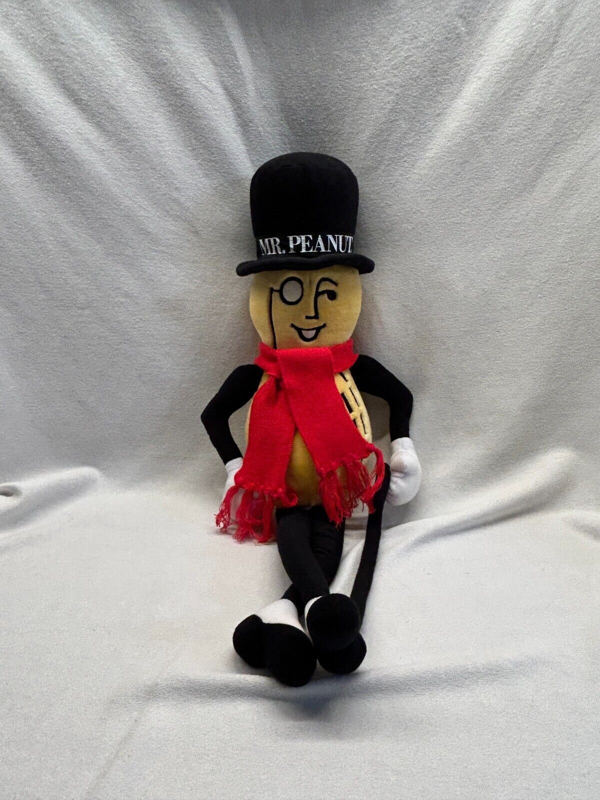 Vintage 1991 MR. PEANUT Plush Stuffed Promo Doll Red Scarf Cane 26\
