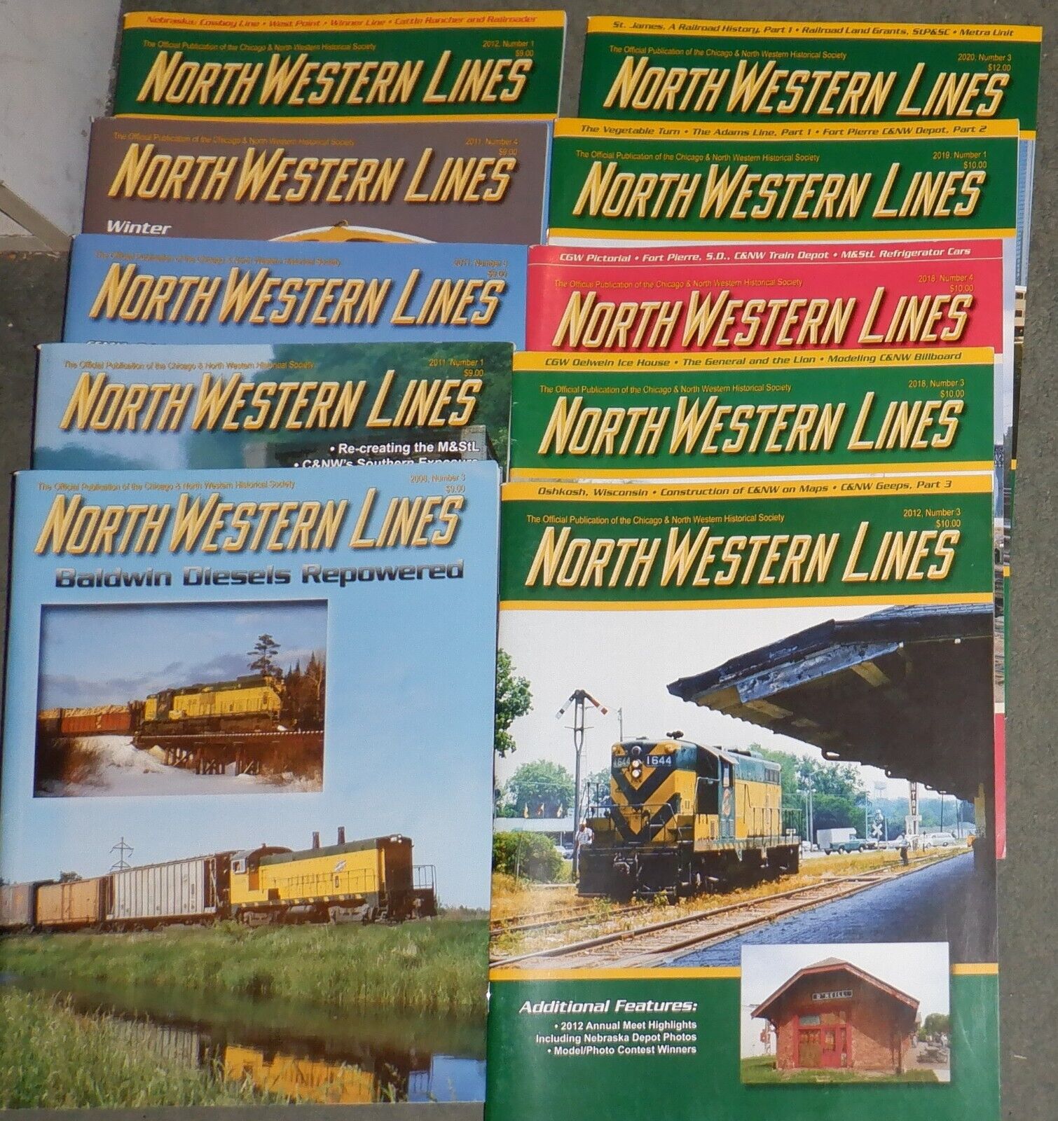North Western Lines Historical Society Magazine - Lot of 10 different  2008-2020