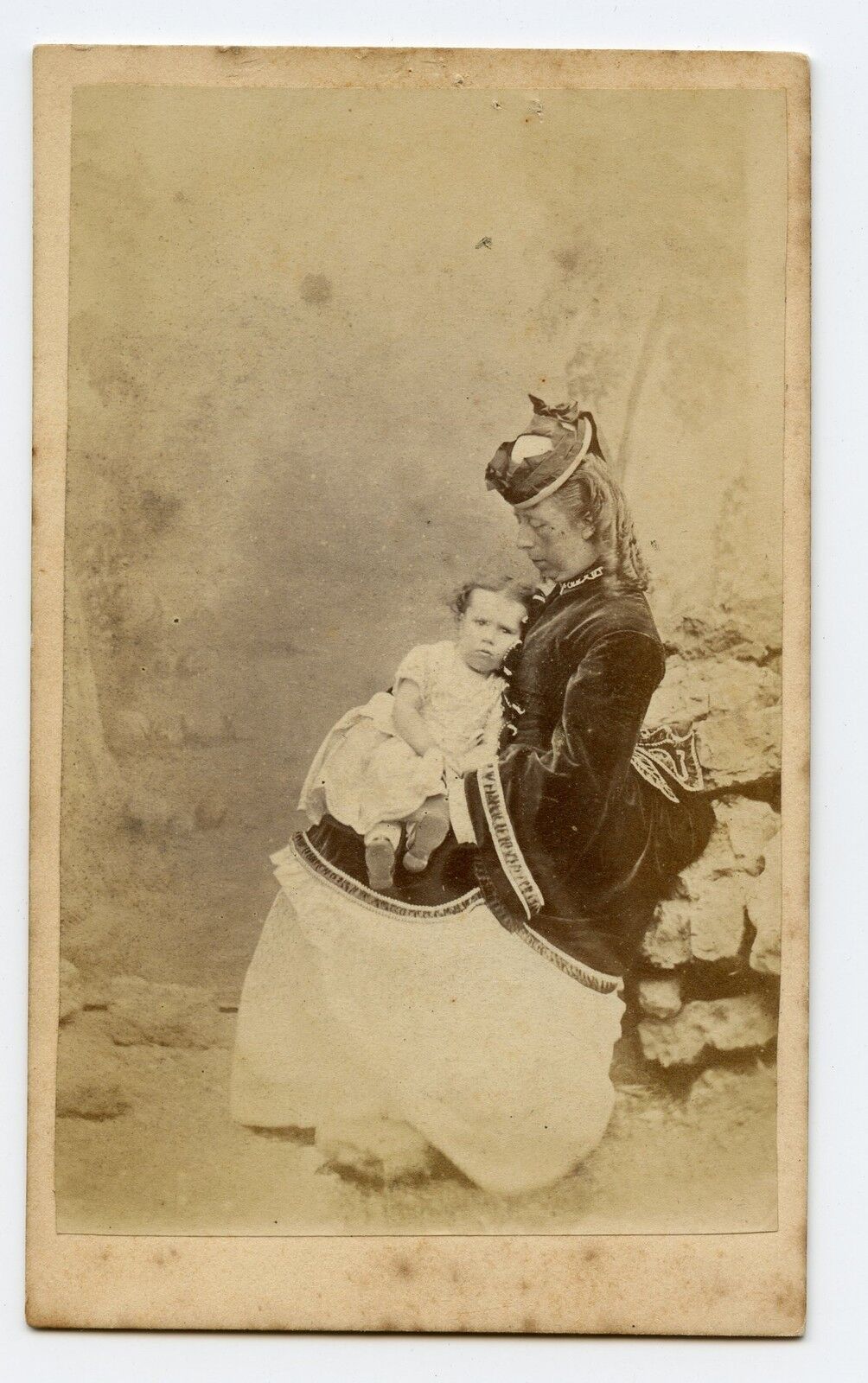 Victorian High Society Woman with Child, CDV Photo by W. McLean, Hunstanton