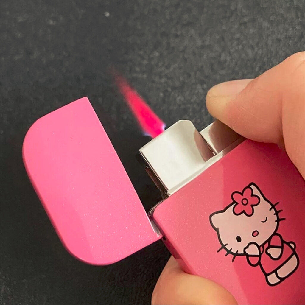 New Hello Kitty Pink Flame Lighter Ultra Thin Sparkly Case Cute Gift Valentines