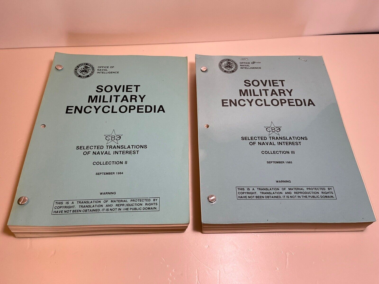 US Navy Intelligence - 1984 & 1985 Soviet Military Encyclopedia Training Manuals