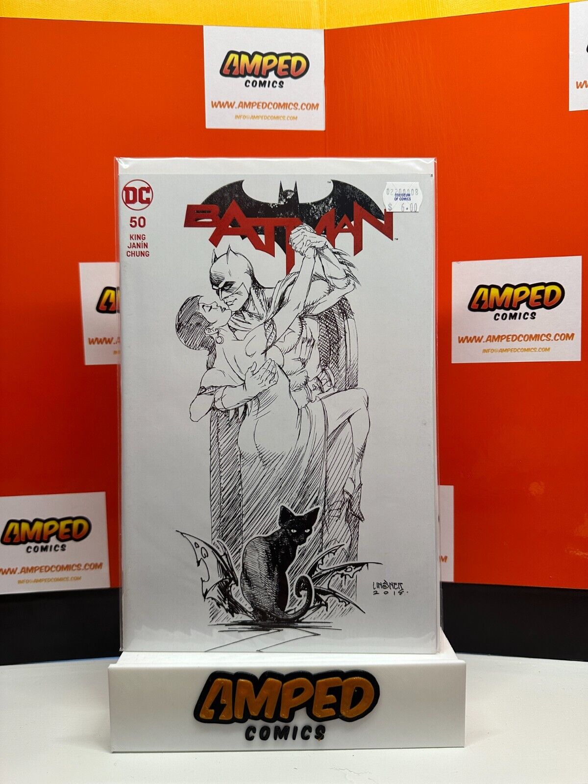 BATMAN # 50 GALAXY COMIC EXCLUSIVE LINSNER SKETCH ART VARIANT COVER