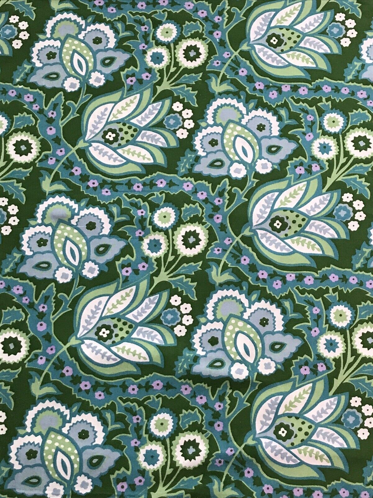 Jonelle Fabric 1969 ‘ Rebecca’ Bottle Green, Teal&Lilac Floral FQ 56x46cm New