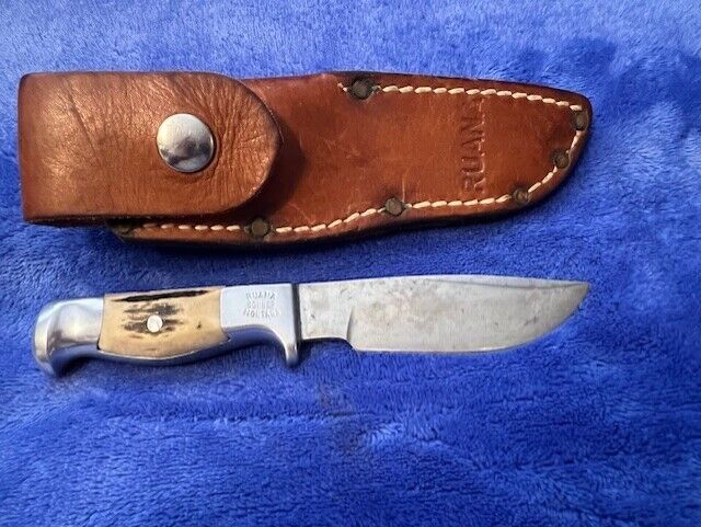 Vintage Stagg Ruana Bowie Knife w/Ruana Leather Sheath - 3.5\