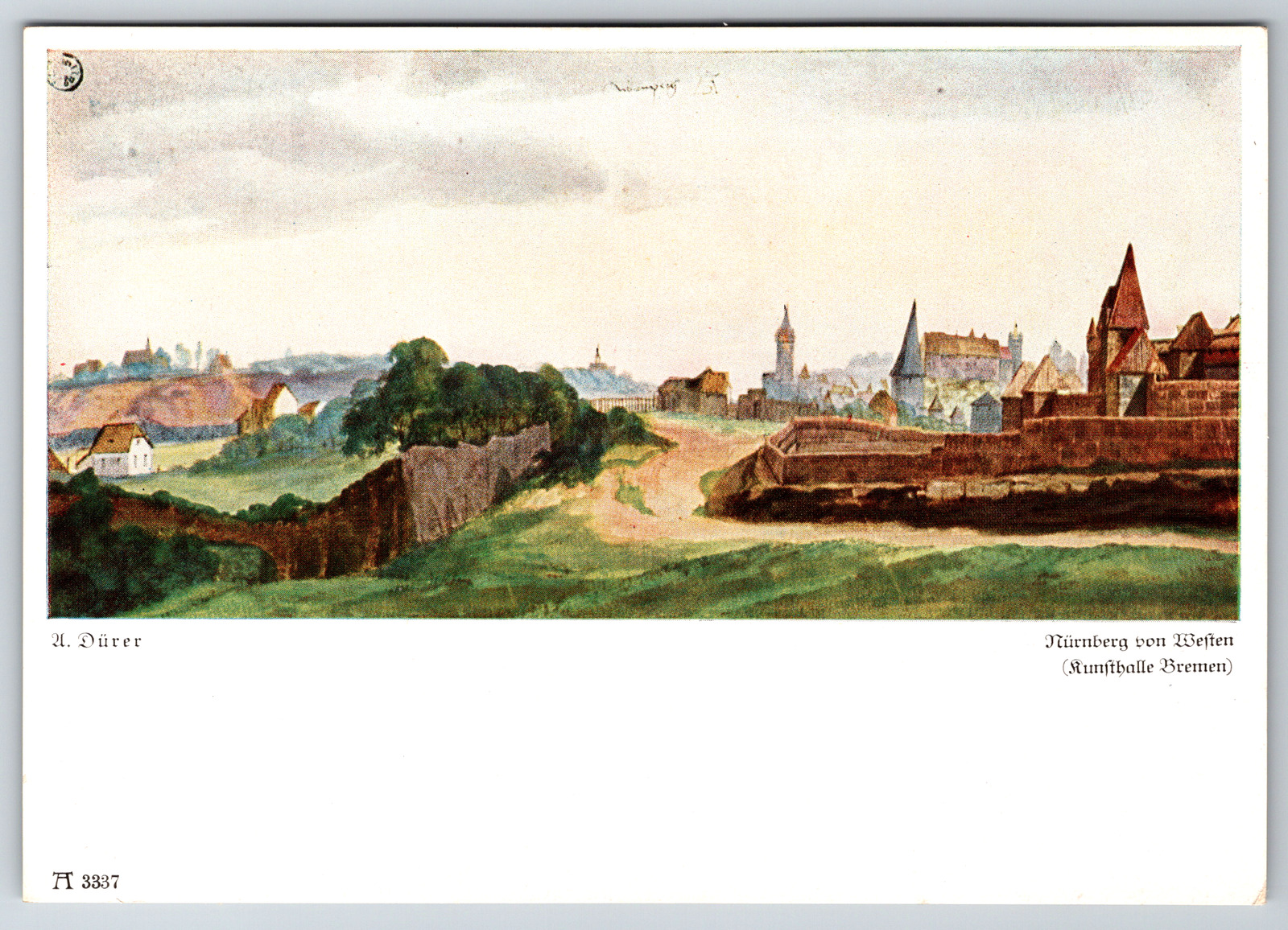 c1960s A. Durer Nuremburg From the West Art Kunsthalle Bremen Vintage Postcard