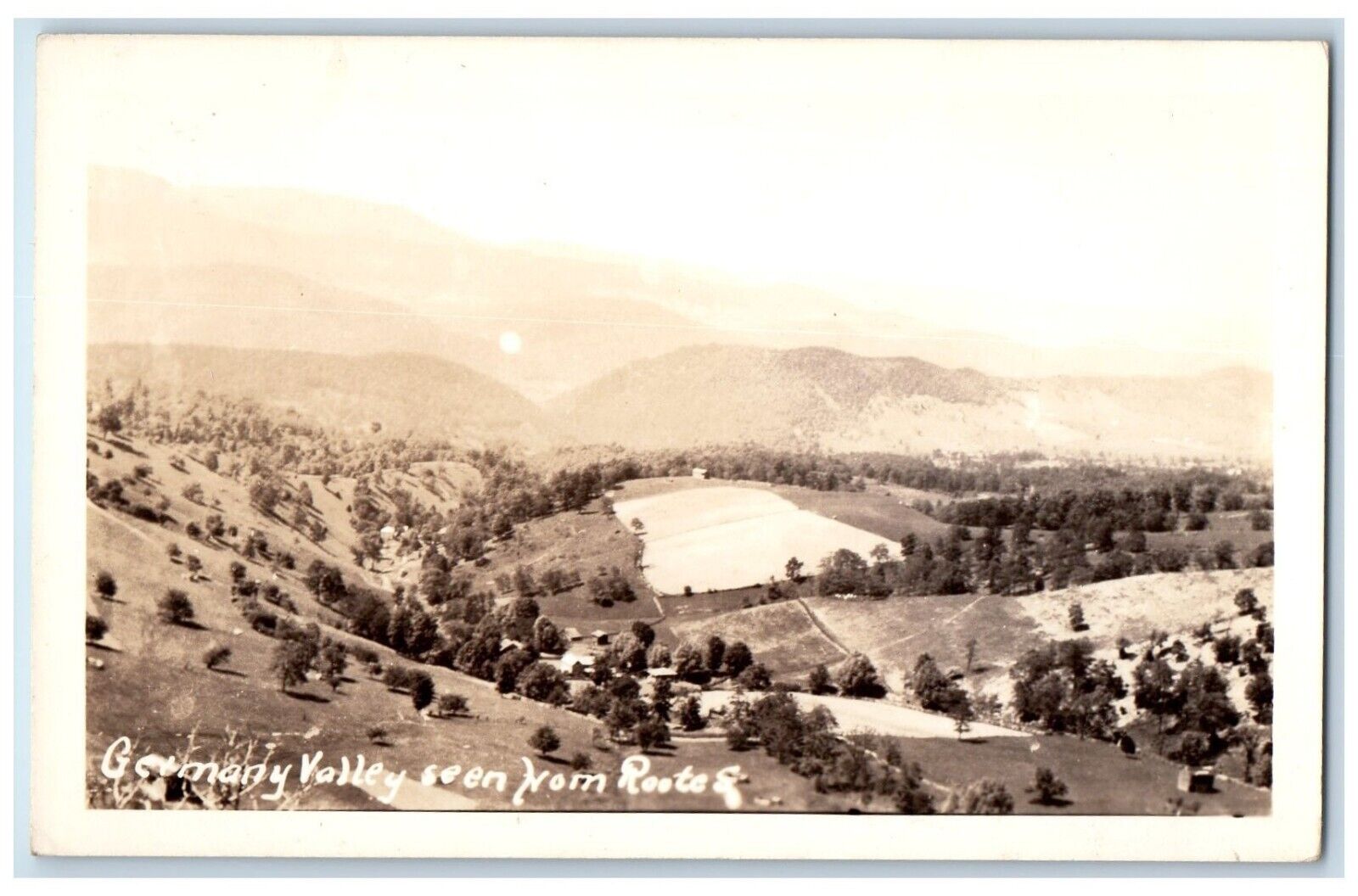 c1940's Birds Eye View Germany Valley From Route 5 WV RPPC Photo Postcard