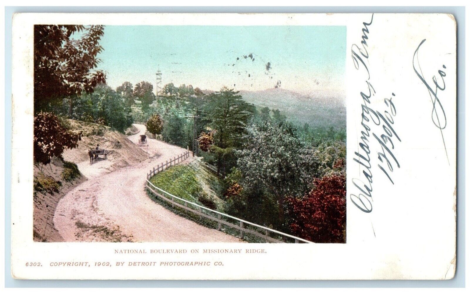 1902 National Boulevard Missionary Ridge Chattanooga Tennessee Vintage Postcard