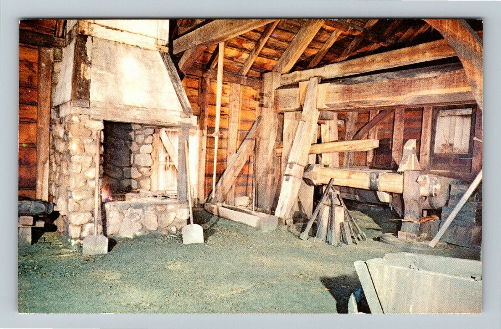 Saugus MA-Massachusetts, Iron Works Historic Site Forge Interior Chrome Postcard