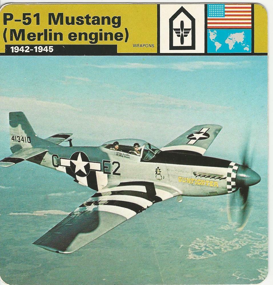 1977 Edito-Service, World War II, #23.20 P-51 Mustang Airplane