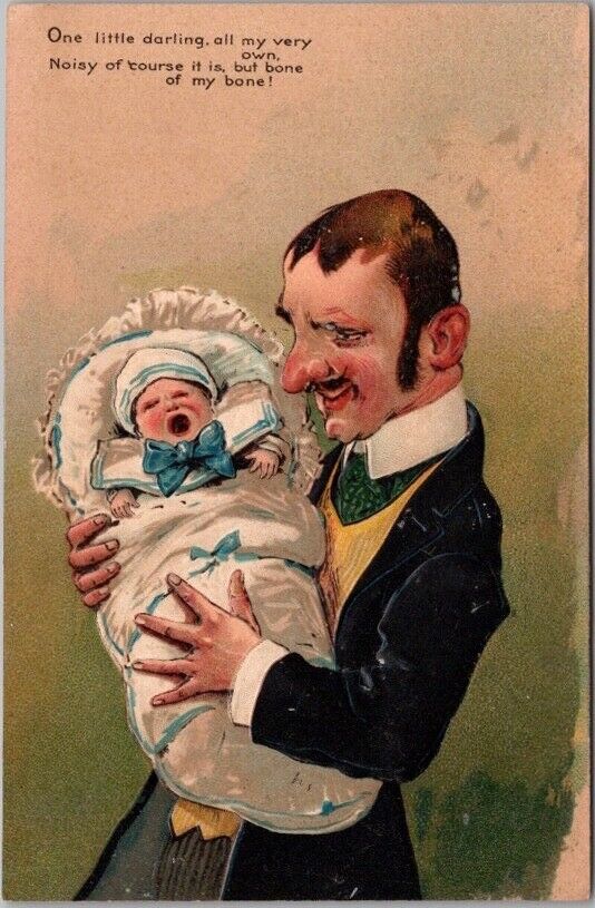 Vintage 1910s Comic Greetings Postcard \