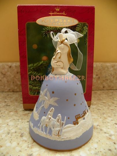 Hallmark 2001 Journey to Bethlehem Bell Porcelain Christmas Ornament
