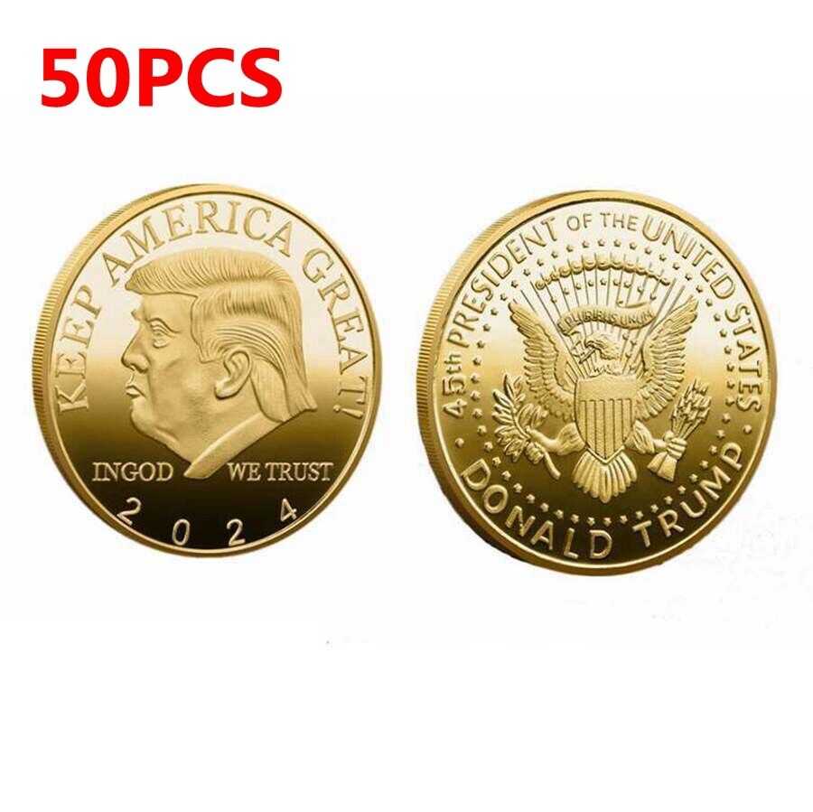 50PCS 2024 Donald Trump Coin Keep America Great EAGLE President Challenge