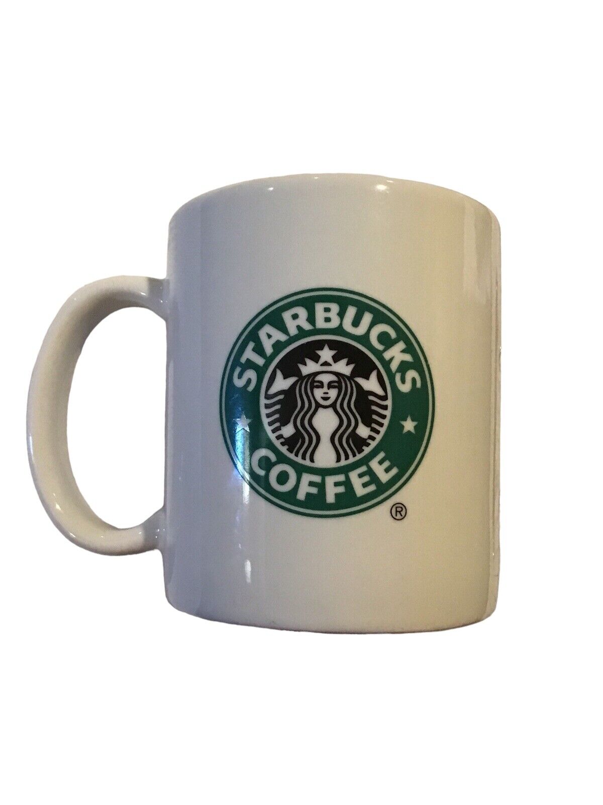 Starbucks Ceramic Coffee Mug  Cup 2004 White Green Mermaid Logo.