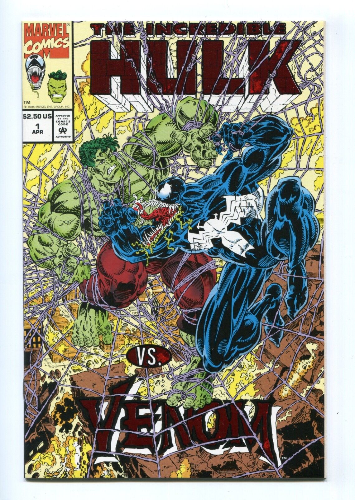 THE INCREDIBLE HULK VS VENOM #1 - MAIL-AWAY COMIC - FOIL COVER HIGH GRADE - 1994