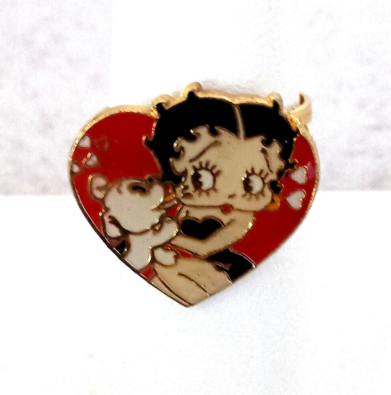 Rare Vitg Betty Boop Dog Pudgy Licking Comic Collectible Ring 1990s New NOS