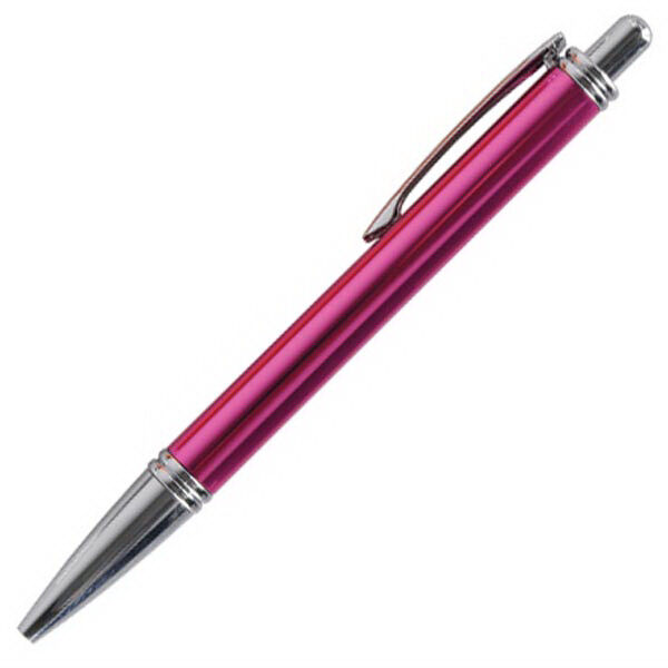Lot of 100 Pcs - Bernese Style Pink Metal Retractable Ballpoint Pens -Black Ink